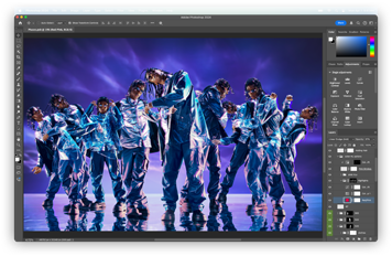Open laptop with graphics