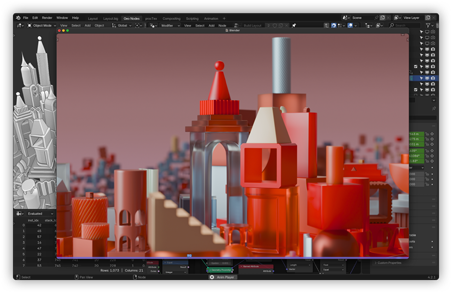 Open laptop with graphics