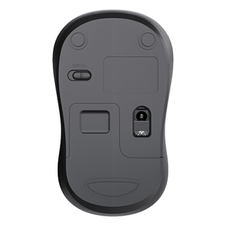 Wireless mouse bottom view showing sensor and controls