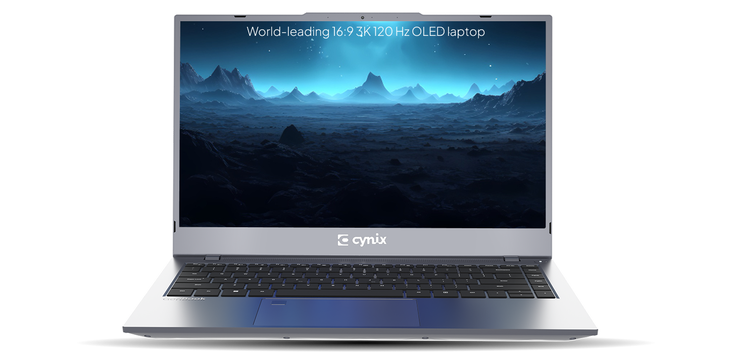 Cynix Pro 15 laptop with futuristic aircraft display